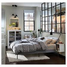 slattum upholstered bed frame knisa light gray queen ikea upholstered bed frame urban chic bedrooms upholstered beds