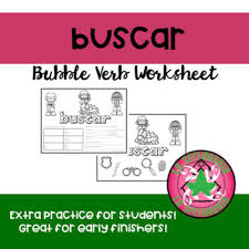 Buscar Bubble Verb Worksheet And Poster