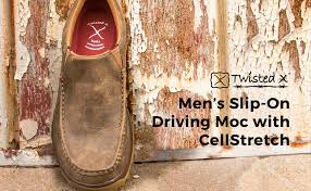 Twisted X Mens Cellstretch D Toe Driving Mocs Casual Slip On Shoes Bomber