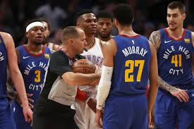 Select category atlanta hawks boston celtics brooklyn nets charlotte hornets chicago bulls cleveland cavaliers dallas mavericks denver nuggets detroit pistons golden state warriors houston rockets indiana pacers la clippers. Russell Westbrook Jamal Murray Get Into It At End Of Thunder Vs Nuggets