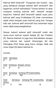 Bahasa indonesia sebagai bahasa nasional memiliki banyak jenis kalimat yang harus diketahui agar anda dapat berkomunikasi menggunakan bahasa indonesia dengan jenis kalimat imperatif yang memiliki predikat verba transitif yang mirip dengan struktur deklarasi pasif. Contoh Kata Kerja Transitif Materi Pelajaran 2