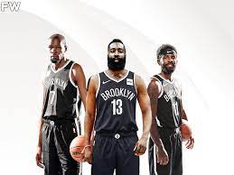 The idea of teaming harden up with kevin durant and kyrie irving to form a big three seemed to be great on the surface. Ginewra Druella Rosier Nets Big 3 Wallpaper Iphone Nba Wallpaper Basketball Images Iphone Wallpaper Pack 50 Photos By U Dfshrmn