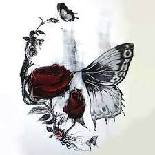 Skull Butterfly And Rose Tattoo Design Rosen Tattoo Armeltatowierungen Tattoos Fuss