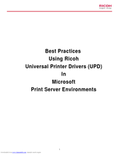 Ricoh australia has offices in every state and territory and the support of a broad network of ricoh business partners in metropolitan and regional areas. Ricoh Universal Printer Drivers Manuals Manualslib