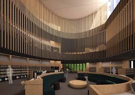 City Of Perth Library View Of Green Wall And Void Kerry Hill Architects Architecture Lobby Design Interior Architecture