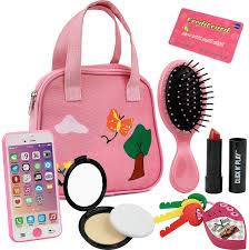 Lizette cork box purse kids. Amazon Com Click N Play 8piece Girls Pretend Play Purse Including A Smartphone Car Keys Credit Card Lipstick Lights Up Make Real Life Sounds Pink Toys Games