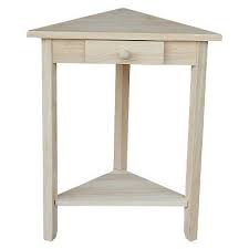 Corner End Table Unfinished International Concepts In 2020 Corner Accent Table Small Corner Table Corner Table