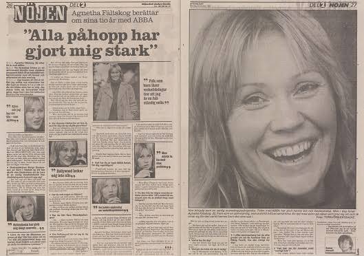 The Agnetha Fältskog Archives - Aftonbladet, October 1983