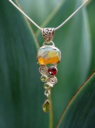 Free Form Ethiopian Opal And Garnet Pendant 2 With Peridot Garnet Pendant Opal Pendants Ethiopian Opal Pendant