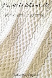 You'll find beautiful knit patterns for afghans and throws using a variety of designs and techniques! Hearts Shamrocks Cable Afghan Knit Afghan Irish Afghan Etsy Blanket Knitting Patterns Knitted Afghans Cable Knit Blankets