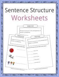 Sentence Structure Worksheets Examples Definition For Kids