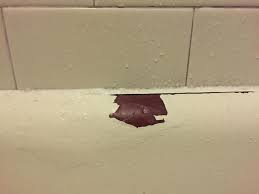 A number of kits can be found in any hardware store for this kind of repair. A Huge Piece Of Paint Chipped Off My Bathtub What Will I Need To Reseal And Fix It Fixit