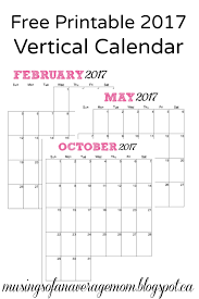 Add different holidays and your own events. Musings Of An Average Mom Free 2017 Vertical Monthly Calendar