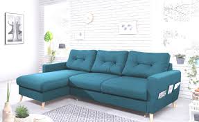 Un choix unique de canapé convertible bleu disponible dans notre magasin. Oslo Canape D Angle Gauche Convertible Au Design Scandinave Bleu Canard
