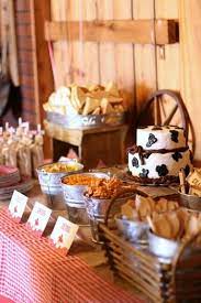 Buckets For Snacks Cowboy Baby Shower Theme Cowboy Baby Shower Boy Baby Shower Themes
