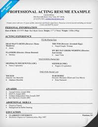 sample resume for professional acting