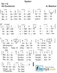 Syukur Not Angka,Not Balok,Lirik,Chord | FileNya