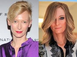 Tilda Swinton Is Unrecognizable With Long Hair Heavy Makeup Long Hair Styles Thin Fine Hair Hair