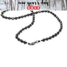 Elegant 3mm 5mm Black Diamond Faceted Beads Necklace With Black Gold Clasp Custom Length And Clasp Options Office Wear Daily Wear In 2021 Faceted Bead Necklace Black Diamond Necklace Round