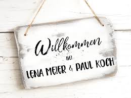 Willkommen Turschild Name Hausturschild Familie Holz Namensschild Haustur Modern Typo Zusammen Ziehen Gemeinsame Woh Hausturschilder Turschilder Turschild Name