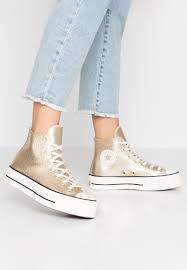 Baskets montantes chuck taylor all star basic wash en coton gris converse. Converse Chuck Taylor All Star Platform Baskets Montantes