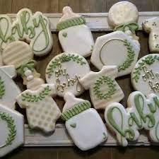 Baby Shower Cookies Etsy Baby Shower Cookies Neutral Greenery Baby Shower Cookies Baby Shower Treats