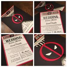 Folder Wedding Invitation Deadpool Wedding Invitation Red And Black Wedding Invitation Superhero Wedding Marvel Wedding Black Wedding Invitations