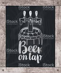 Vector Banner With Inscriptions Beer On Tap And Barrel Of Beer Bierfass Zeichnung Bier