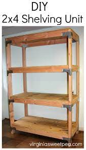 Diy 2x4 Shelving Unit Diy Wood Shelves Diy Storage Shelves Diy Storage