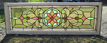 Stained glass doors, old vintage antique; Antique Stained Glass Transom Window With Jewels Stained Glass Stained Glass Panels Antique Stain