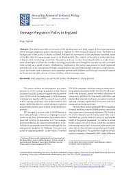 Pdf Teenage Pregnancy Policy In England
