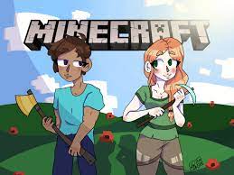 I've been playing Minecraft a bit more recently, and decided to whip up  some fanart of Steve & Alex :) : r/Minecraft