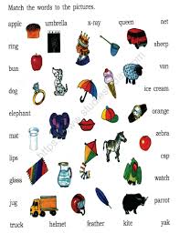 Matching pictures with words worksheets. Cbse Class 1 English Match The Words Worksheet Practice Worksheet For English