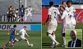 El real madrid se presenta en huesca con una convocatoria de 17 jugadores, de ellos solo 14 de campo entre las. Real Madrid 4 1 Huesca Zinedine Zidane S Side Move Top Of Laliga With Comfortable Win Daily Mail Online