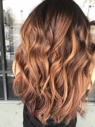 Spiced Cinnamon Rich Chocolate Color Melted Into Balayage Of Of Honey Blondes Carmel Hair Brunette Hair Color Honey Blonde Hair