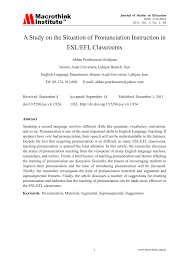Your browser does not support the audio element. Pdf A Study On The Situation Of Pronunciation Instruction In Esl Efl Classrooms