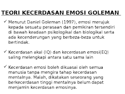 Teori mengenai kecerdasan emosional pertama kali dicetuskan oleh salovey dan mayer tahun 1990. Kecerdasan Emosional Goleman Pdf
