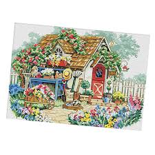 Stickvorlage zählmuster auf papier kreuzstich katze blumen. Kreuzstich Stickpackung Vorgedruckt Stickbild Kaufland De