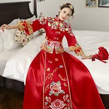 Find traditional chinese wedding dresses attire for sale,buy cheap traditional chinese weddi Jjk Xiu Wo Clothes Chinese Wedding Dress Red Cheongsam Long Section Longfeng Jacket Bride Wedding Toast A Xl Buy Online In Guam At Guam Desertcart Com Productid 63141253