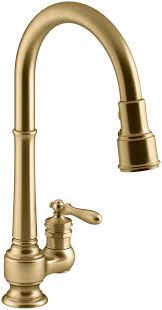 It offers convenient features, such as kohler's new sweep spray that forms a blade of water to forcibly wash debris into the drain and a new magnetic docking system, docknetik, which secures the spray head in place. Kohler K 99260 2mb Vibrant Brushed Moderne Brass Artifacts 1 5 Gpm Single Hole Pull Down Kitchen Faucet Faucetdirect Com