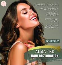 Our cutting-edge 𝐀𝐥𝐦𝐚 𝐓𝐞𝐝 𝐇𝐚𝐢𝐫 𝐑𝐞𝐬𝐭𝐨𝐫𝐚𝐭𝐢𝐨𝐧 treatment  is designed to stimulate hair growth, achieve fuller & thicker hair, &  strengthen those precious hair follicles. Say hello to luscious locks &  embrace a