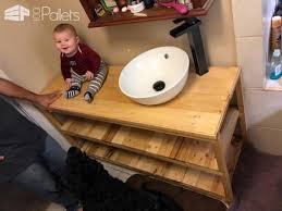 Diy pallet shelf designs and wall paneling project. Custom Pallet Bathroom Vanity Laptrinhx