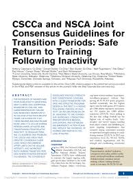 nsca joint consensus guidelines