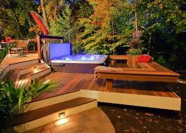 Deck gas fire pit is the finest choice to solve this problem. Top 80 Best Hot Tub Deck Ideas Relaxing Backyard Designs