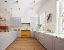 Purple, grey & yellow color. Steal This Look A Courageously Colorful Kitchen For A New York Artist Remodelista