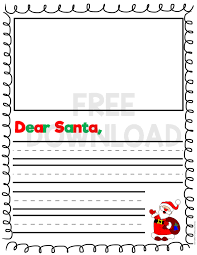 Free Dear Santa Writing Paper Littles Love Learning Santa Writing Letter Template For Kids Christmas Writing Paper