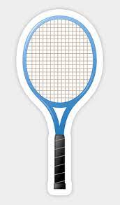 Blue Tennis Racket Sticker Sticker Featuring A Cartoon Illustration Of A Blue Tennis Racket Adesivos Stickers