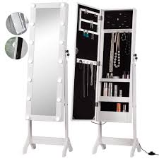 So, you better go for one that comes with additional storage. Icecreamliving Zsofia Standing Luxury Hollywood Full Length Jewellery Mirror Cabinet With Plug In Led Lights Shelves Lockable Storage Organiser For Makeup Bedroom Cosmetics White Buy Online In Antigua And Barbuda At Antigua Desertcart Com