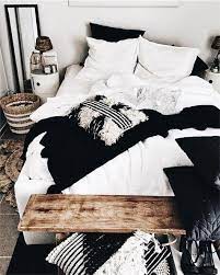 The wooden furniture decides that in this decoration adds to the general feeling of the room, depending on the style and type of wood. Inspired By This Black And White Bedroom With Wood Accents Apartment Bedroom Decor Tiny Bedroom Bedroom Interior