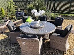 For sale rattan garden furniture set, this includes x2 sofas that when pushed together make a huge daybed sun bed area. Rattan Round Garden Table Set Rattan Garden Furniture Outlet